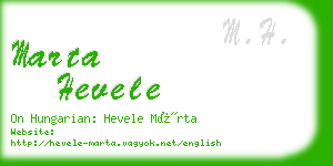 marta hevele business card